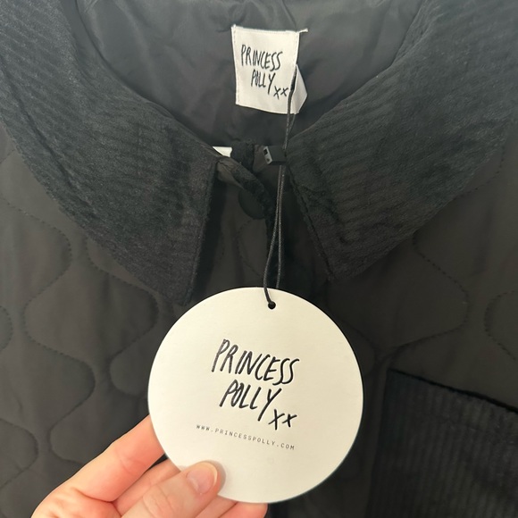 PRINCESS POLLY BLACK QUILTED JACKET - Picture 12 of 14